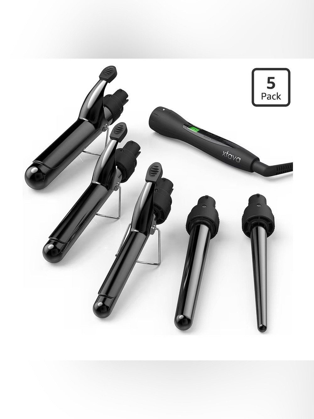 xtava 5-in-1 Professional Curling Iron and Wand Set